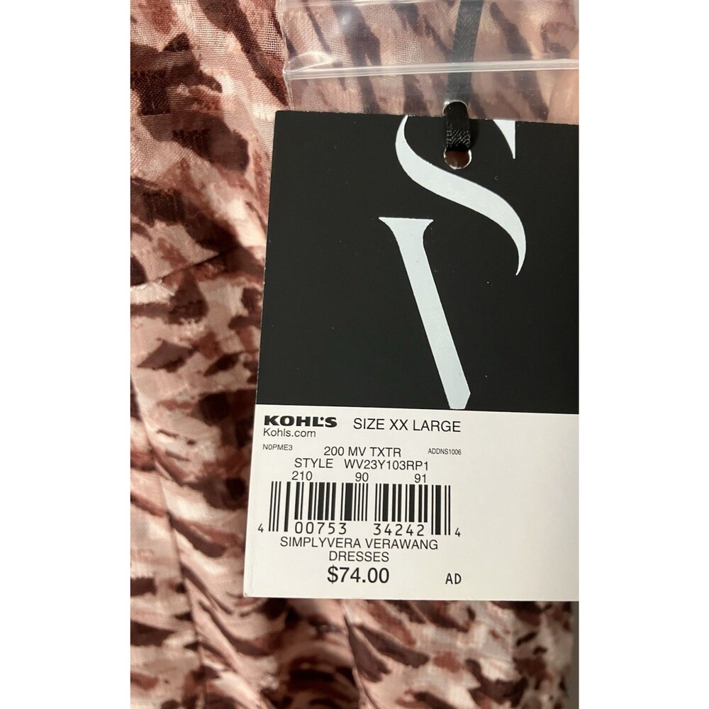 Simply Vera Wang Womens Mauve Floral Shirt Dress XXL NWT - Picture 5 of 9